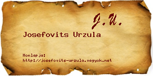 Josefovits Urzula névjegykártya